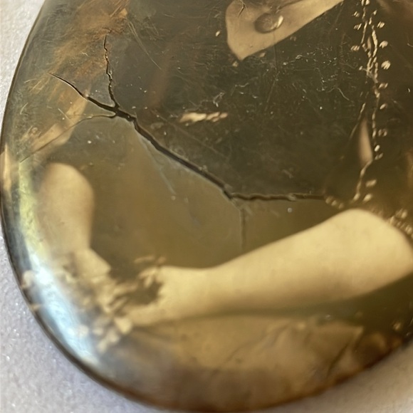 Antique set of 2 celluloid pocket mirror & portrait photo men & women - Picture 7 of 9